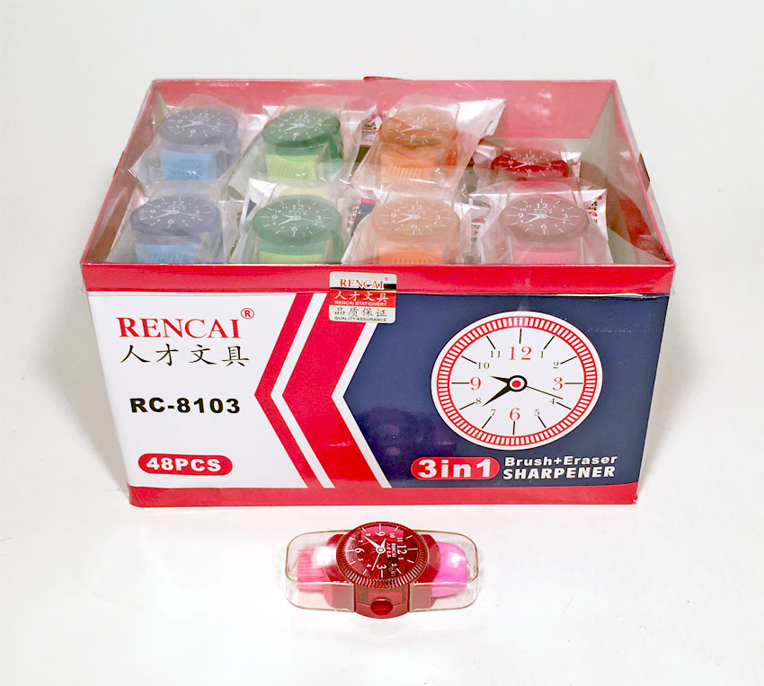 SACAPUNTAS RELOJ C/GOMA