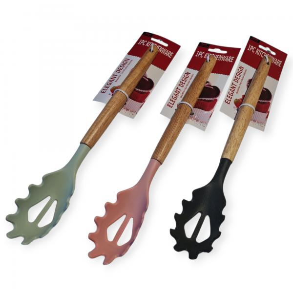 CUCHARA SILICONA TALLARINES M/MADERA 30CM