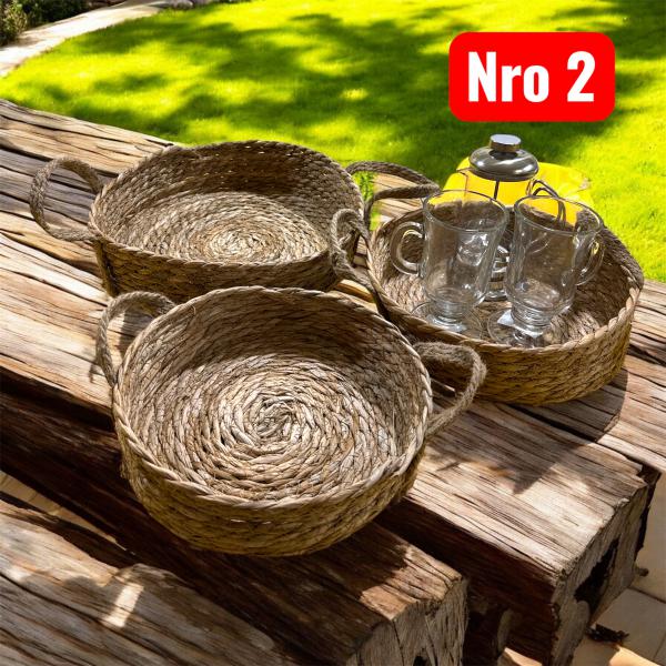 BANDEJA REDONDO RATAN ASAS N°2 27X8CM