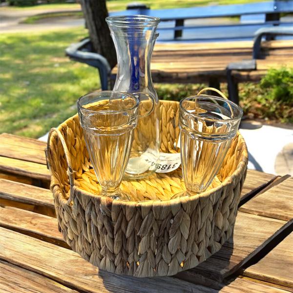 CESTA REDONDA RATAN ASAS 30X12CM N°2