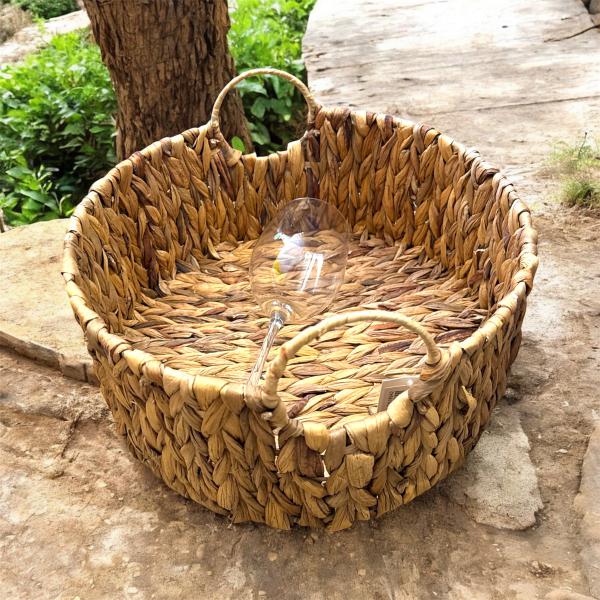 CESTA REDONDA RATAN ASAS 35X15CM N°3