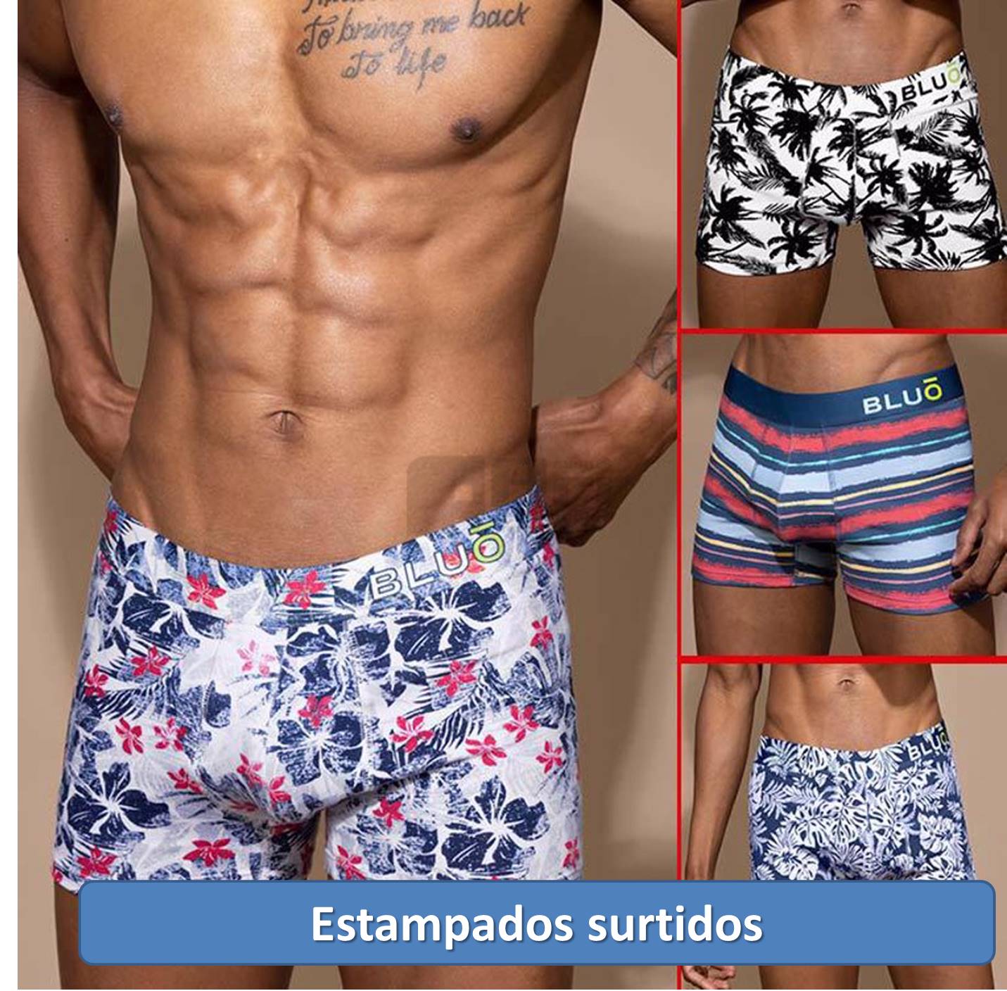 BOXER BLUO 23002 ESTAMPADO T-S AL XL
