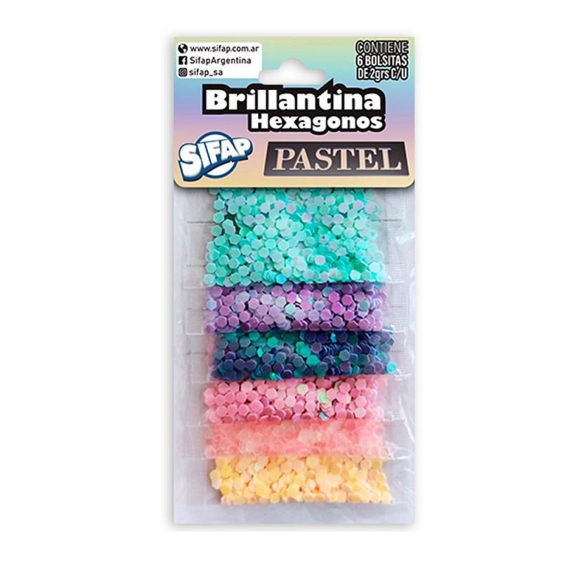 BRILLANTINA PASTEL X 5 SOBRES