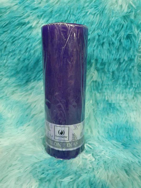 VELA 7 DIAS Y 7 NOCHES VIOLETA 18X6CM