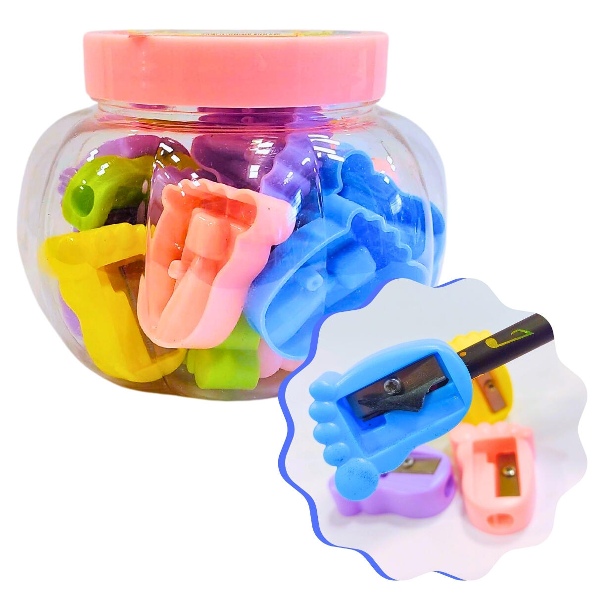 SACAPUNTAS MINI PIE 4CM.