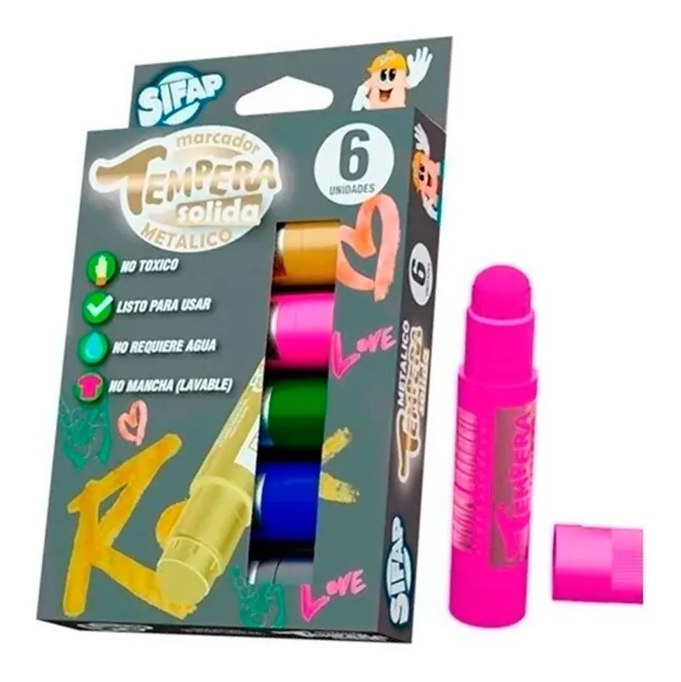 TEMPERA SOLIDA METALICA X 6 UNID