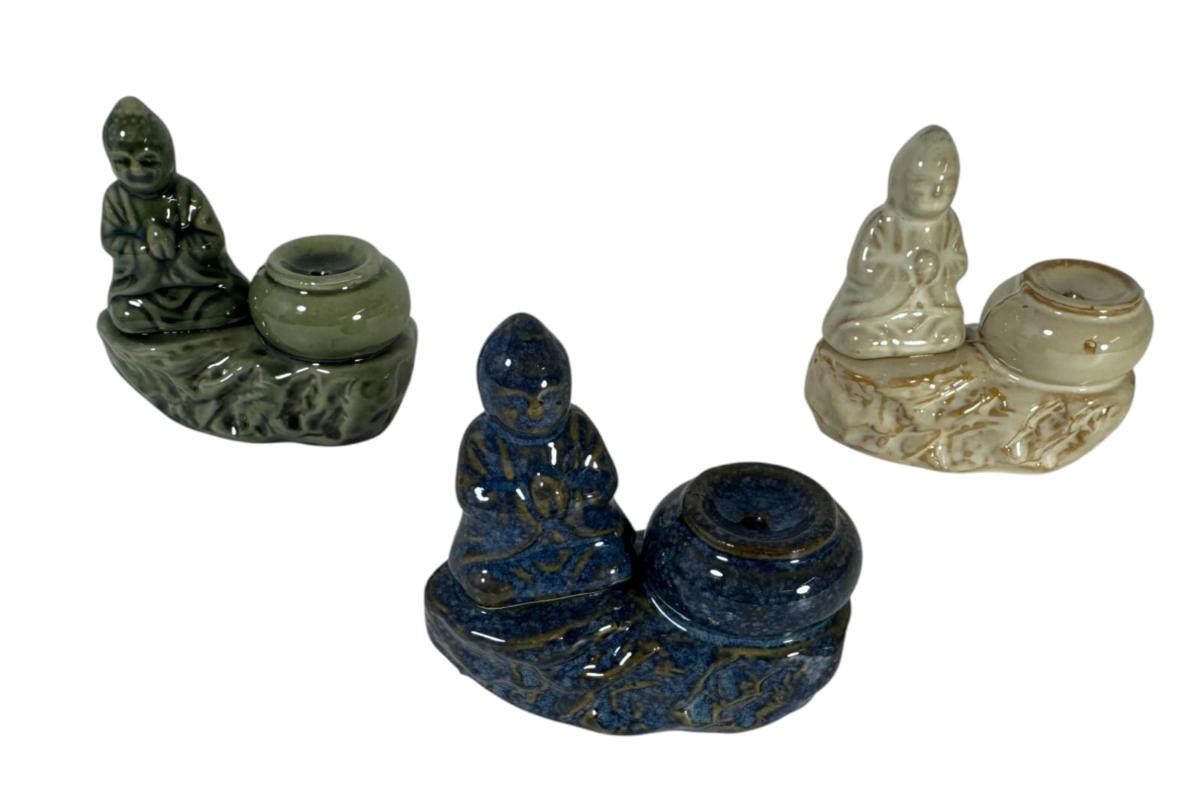 PORTASAHUMERIO CERAMICA BUDA 10CM