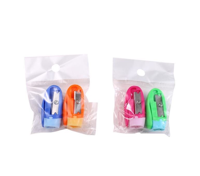 SACAPUNTA BICOLOR CON CLIP X 2 UNID EN BOLSA