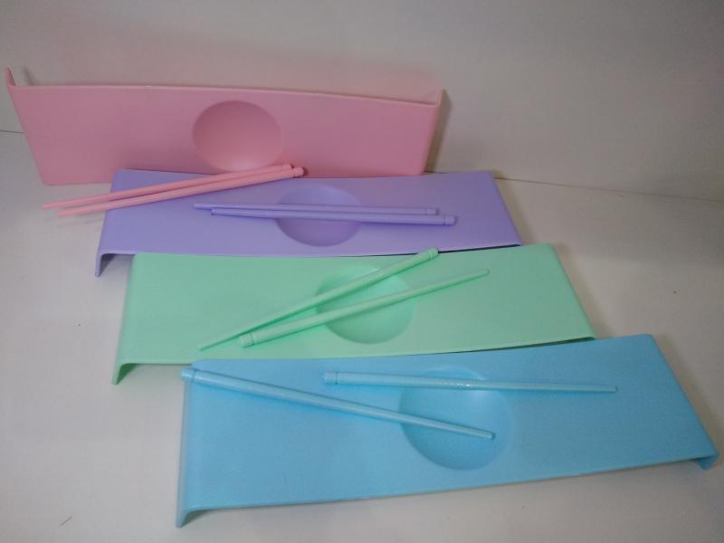 PLATO+PALITO DE SUSHI FACILA PASTEL 35X10CM