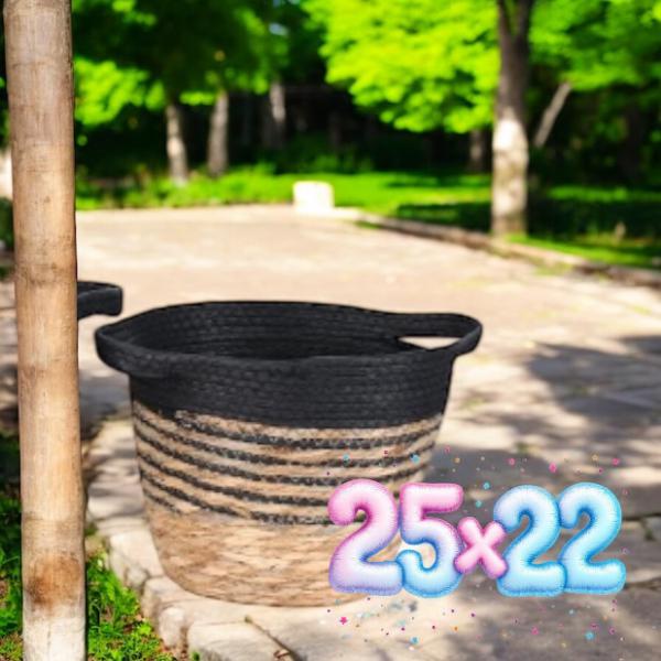 CESTA PORTAMACETA BICOLOR C/ASA 25*22