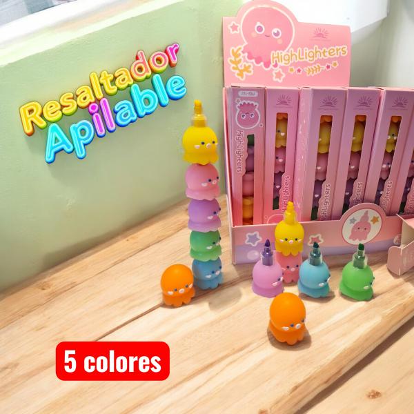 RESALTADOR PASTEL APILABLE FANTASMITA X 6 UNID