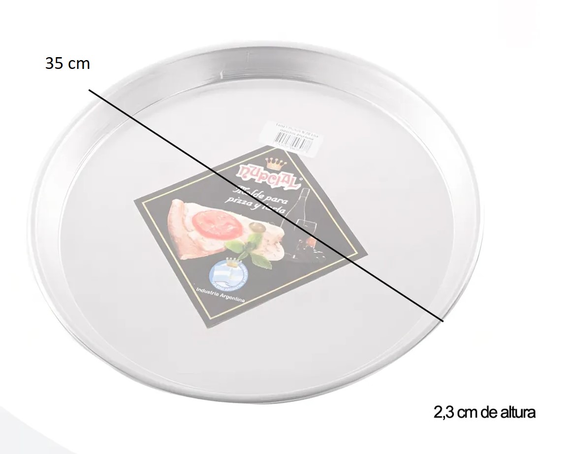 ALUMINIO*PIZZERA PREMIUM Nº35 ESTAÑADA LISA NUPCIAL