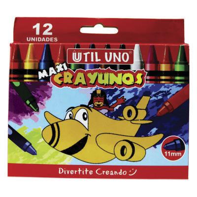 CRAYONES MAXI JUMBO UTIL UNO X 12 COLORES