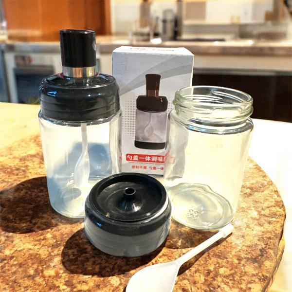 AZUCARERA DE VIDRIO C/CUCHARA 12 CM