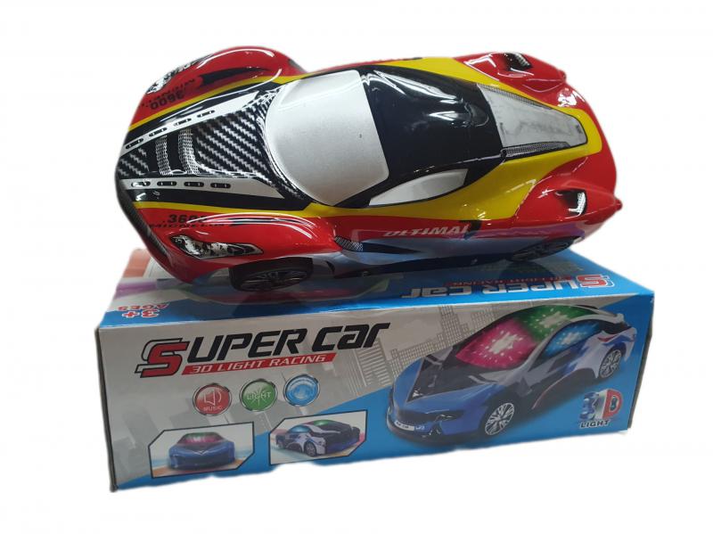 AUTO C/LUZ SUPER CAR A PILA 25CM
