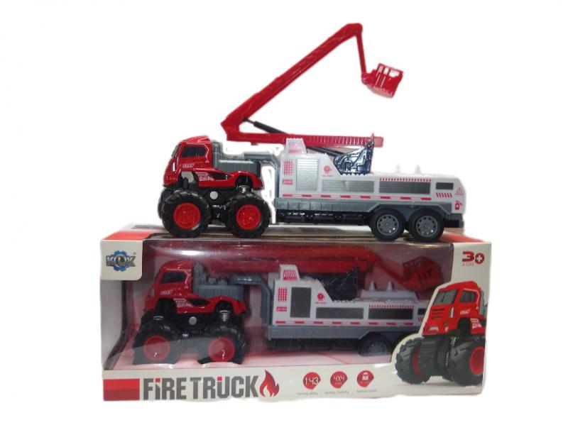 BOMBERO * CAMION ESCALERA FRICCION SONIDO 31X13CM