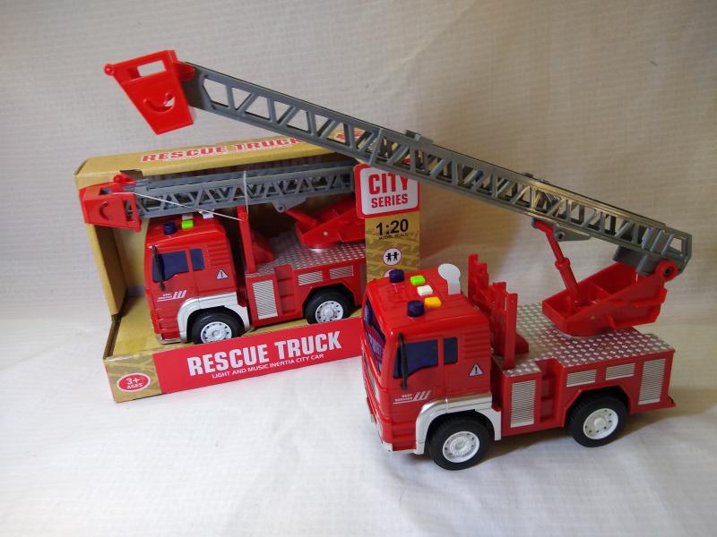 BOMBERO * CAMION ESCALERA SONIDO 24X16CM