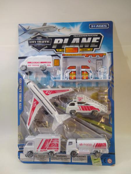 POLICIA AEROPUERTARIA* AVION+ CAMIONETAS 6 ACC 25X21CM