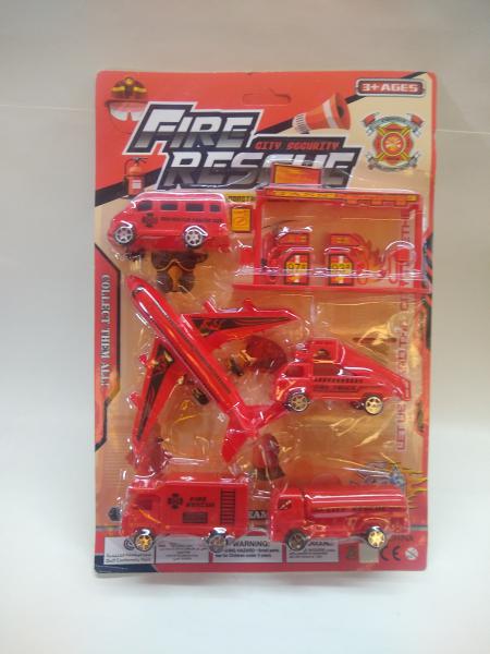 BOMBERO* AVION+ CAMIONETAS 6 ACC 25X21CM