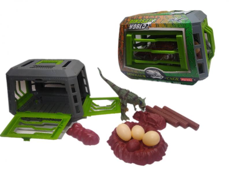 VALIJA JAULA DINOSAURIOS HUEVOS + 11ACC 19X12CM