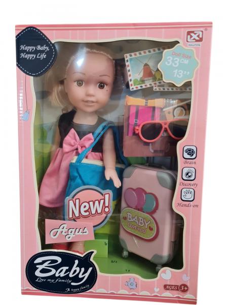 MUÑECA AGUS GRANDE VIAJERA 33X25CM