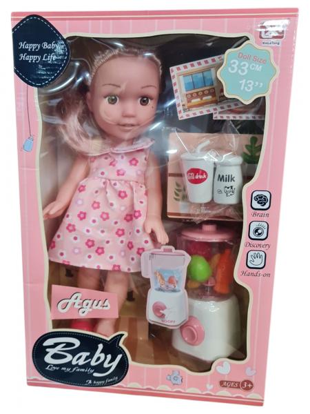 MUÑECA AGUS GRANDE COCINERA LICUADORA 33X25CM