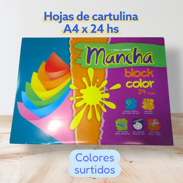 BLOCK MANCHA A4 COLOR X 24 HS