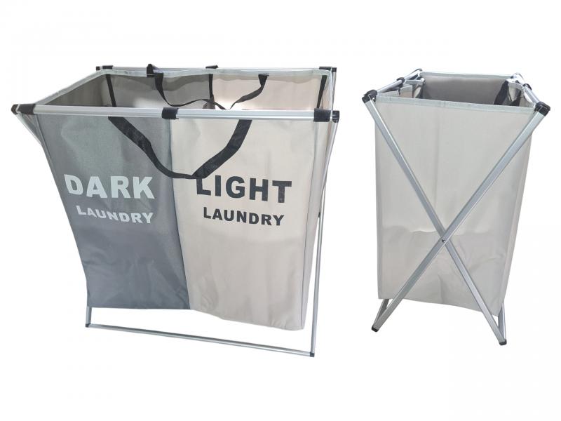 CANASTO CESTO 2 DIVISIONES PLEGABLE 60X35X60CM