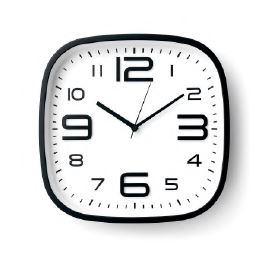 RELOJ DE PARED CUADRADO (BORDES REDONDEADOS) 30 CM