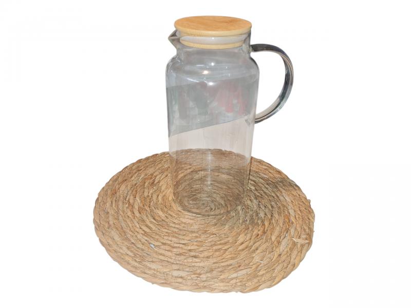 JARRA VIDRIO 1.5LTRS TAPA BAMBOO