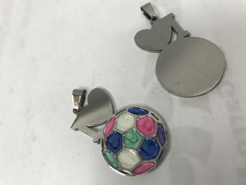 DIJE A.QUIR CORAZON PELOTA NACARADO 40MM