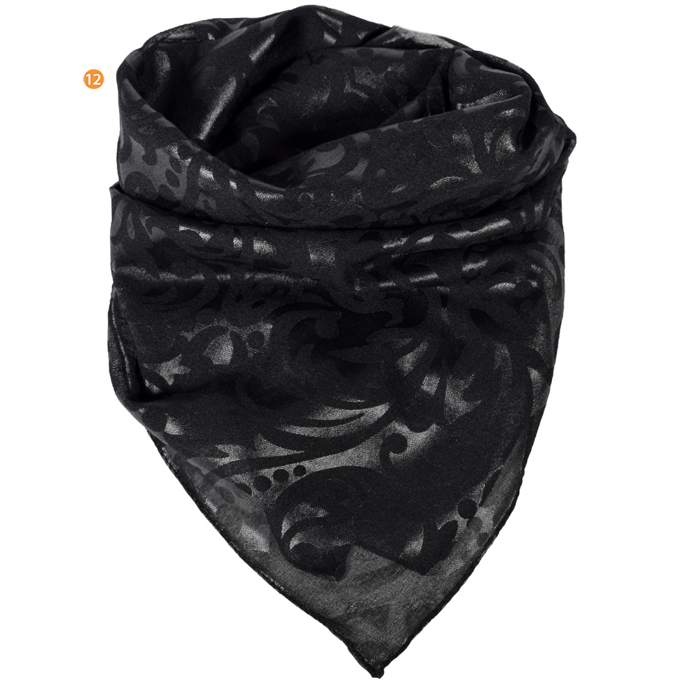 PAÑUELO DAMA 52X52 ESTAMPADO NEGRO POLIESTER