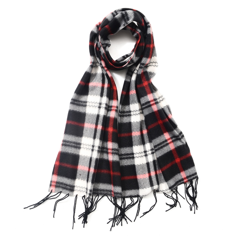 BUFANDA POLAR CUADRILLE BCO/ROJO/NEGRO 30*150
