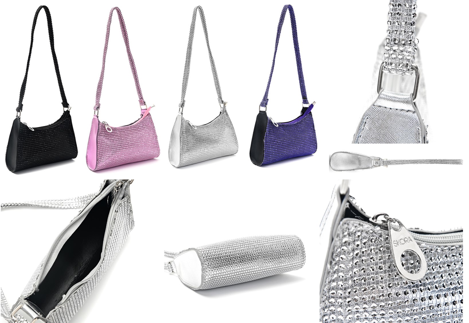 CARTERA BAGHETTE STRASS 23*7*14