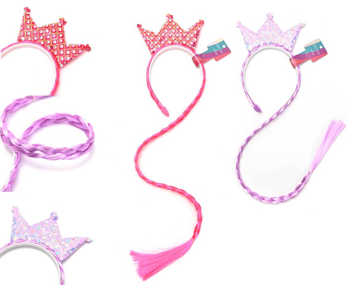 VINCHA INFANTIL C/CORONITA Y PELO TRENZA