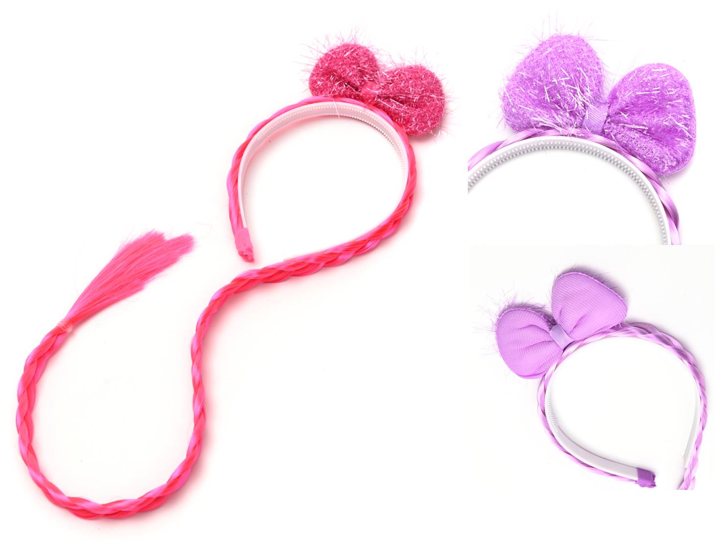 VINCHA INFANTIL MOÑO Y PELO C/TRENZA