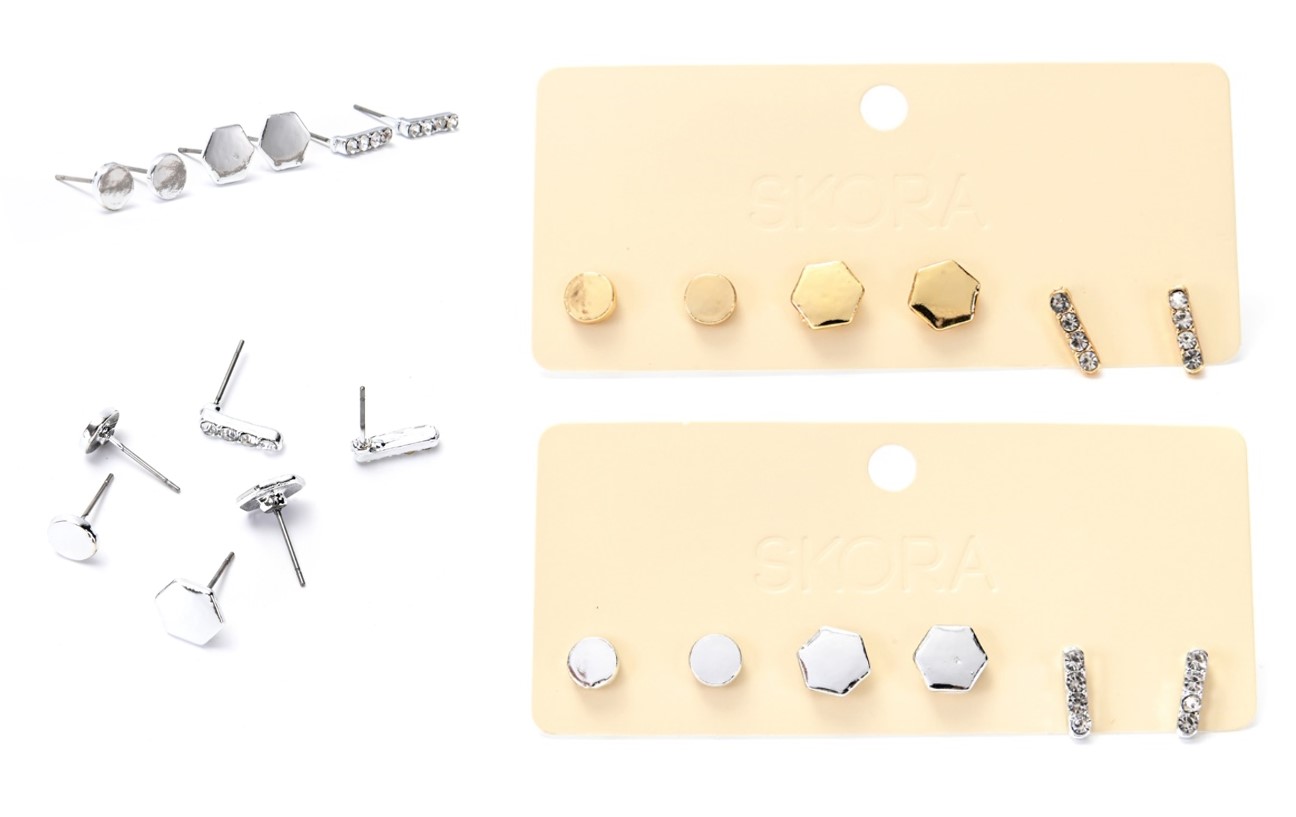 ARO PASANTE/GEOMETRICO/STRAS X 3 PARES