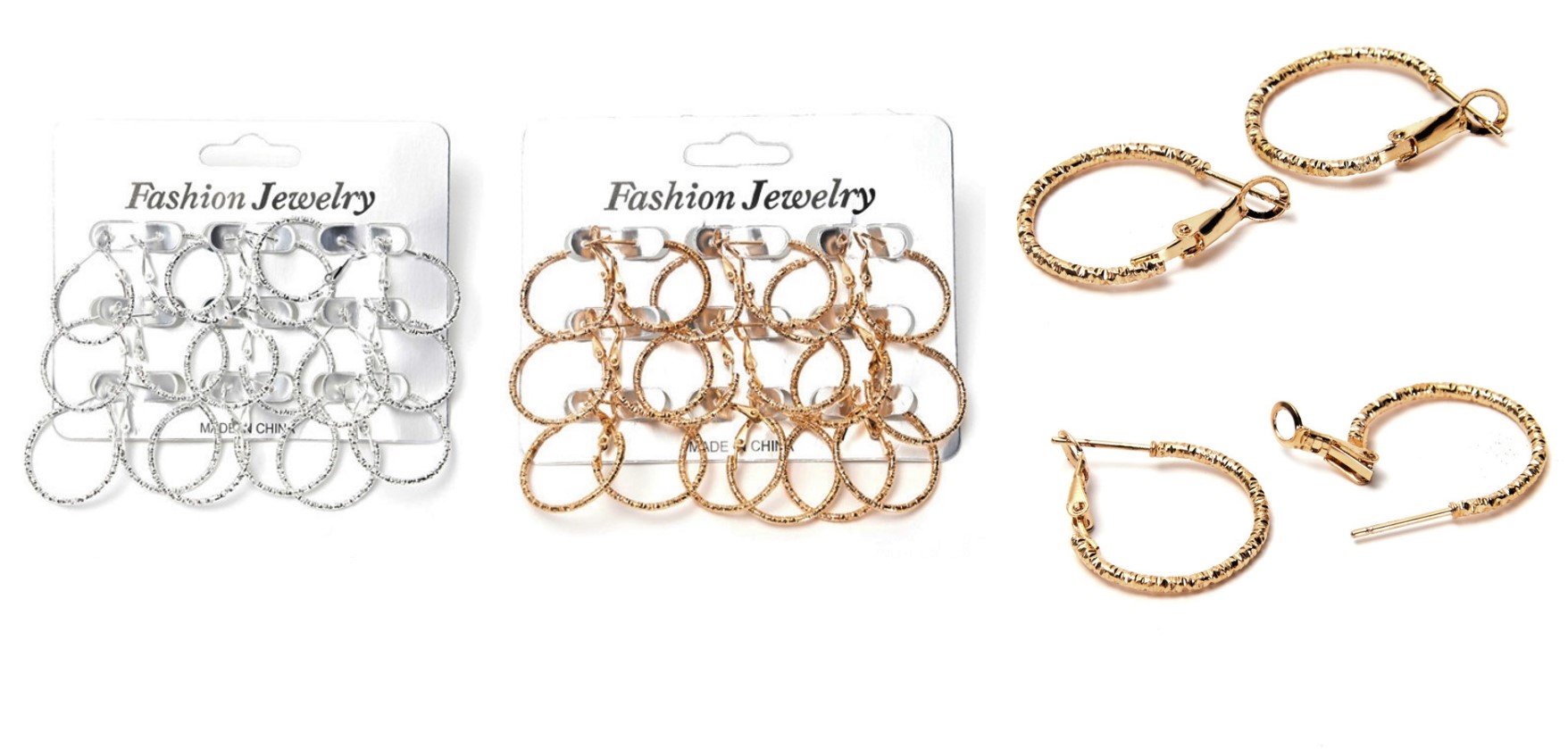 ARO ARGOLLAS TEXTURADAS X 9 PARES