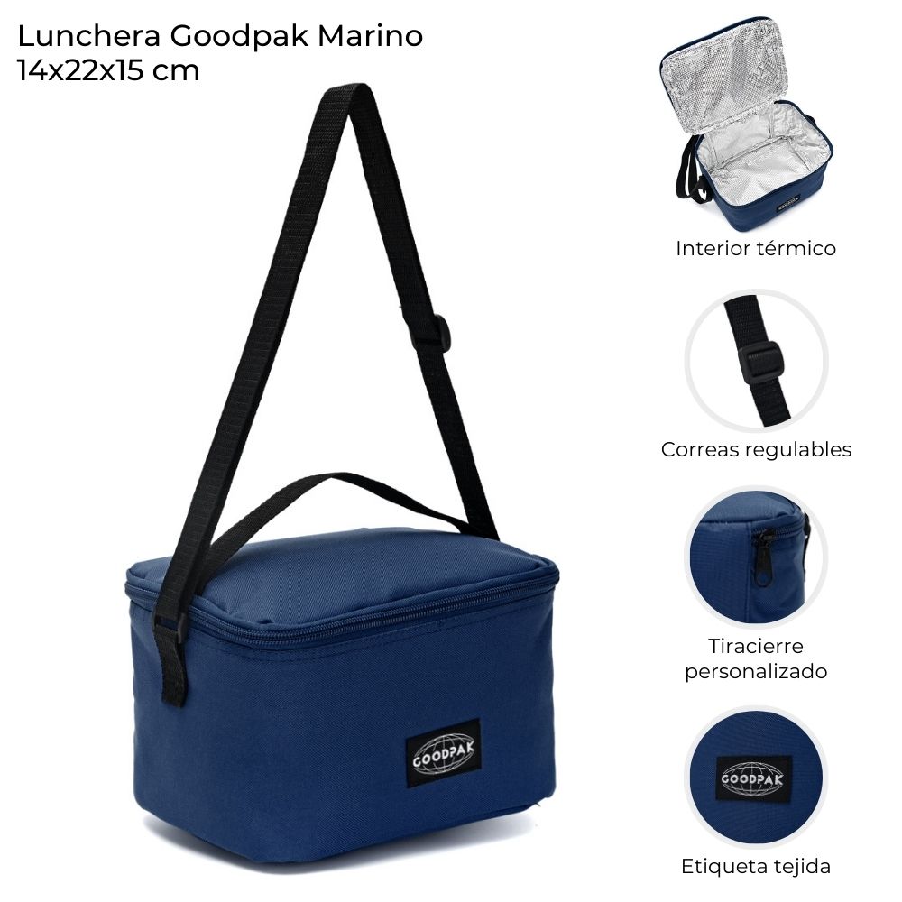 LUNCHERA GOODPAK LISA AZUL MARINO 14*22*15