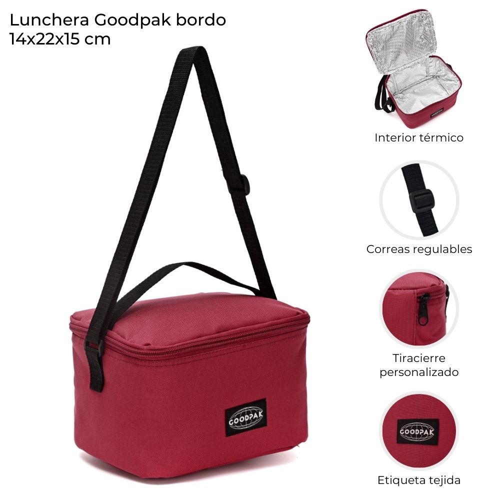 LUNCHERA GOODPAK LISA BORDO 14*22*15