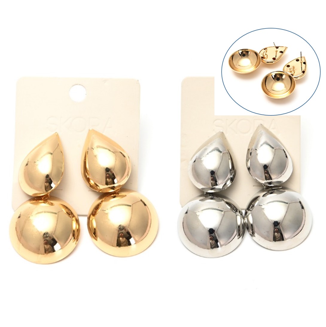 ARO COLGANTE GOTA REDONDA X PAR PASANTE 6CM