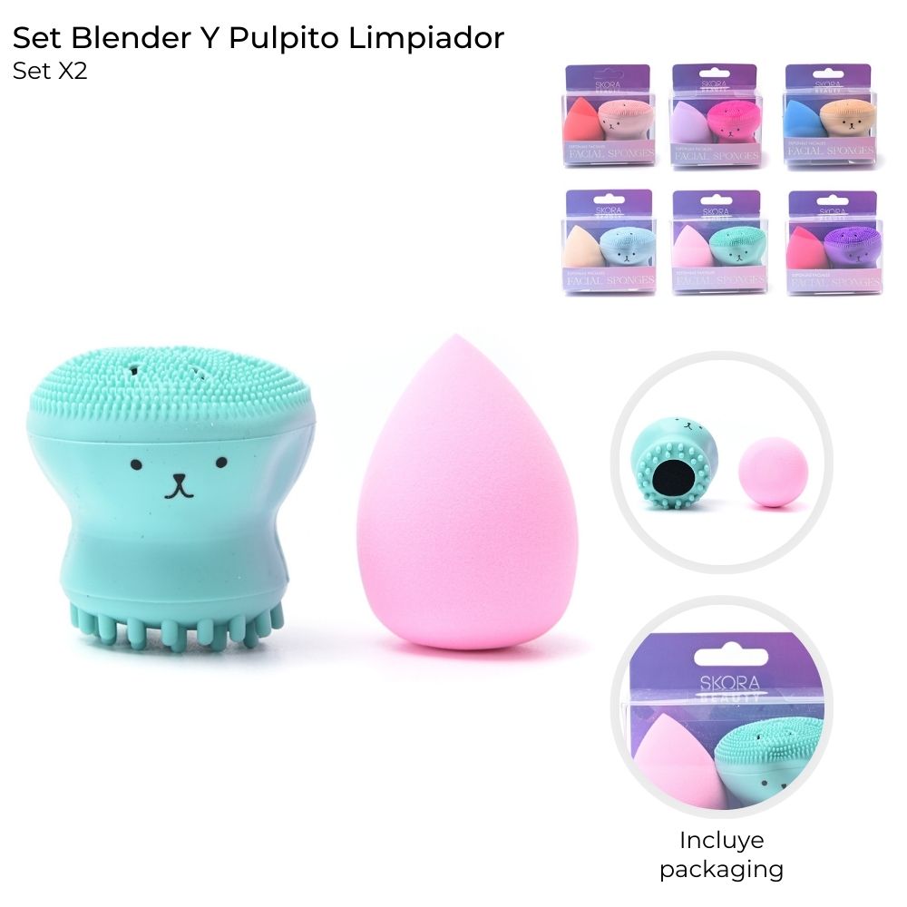 SKIN CARE SET * BLENDER Y PULPITO LIMPIADOR X 2 UNI