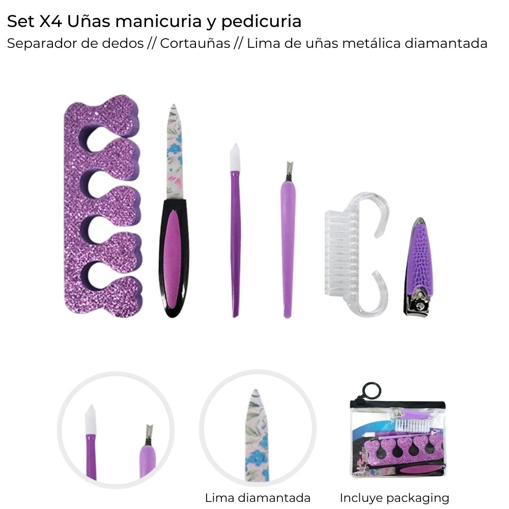 SET X 4 PZ MANICURIA Y PEDICURIA EN ESTUCHE