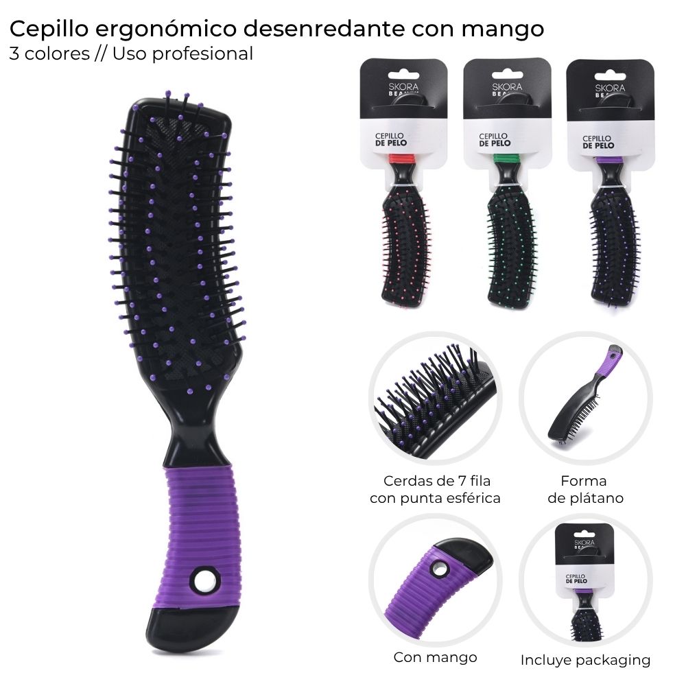 CEPILLO DESENREDANTE CON MANGO 21 CM