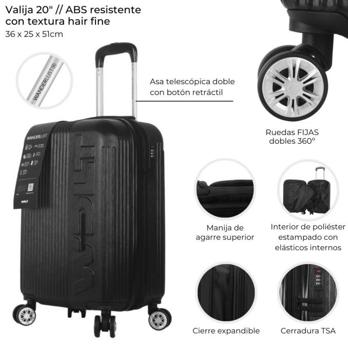 VALIJA RIGIDA WANDERLUST EXPANDIBLE 20