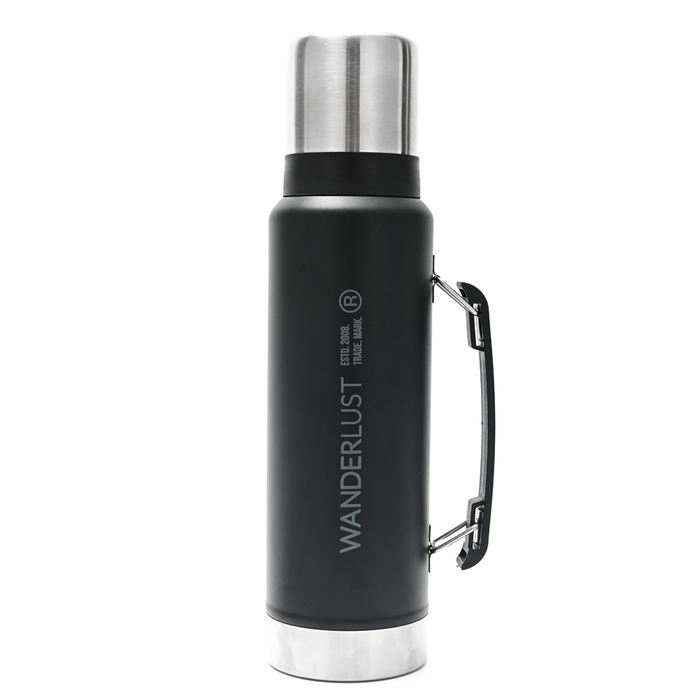 TERMO ACERO WANDERLUST NEGRO 1.3LTRS C/MANIJA