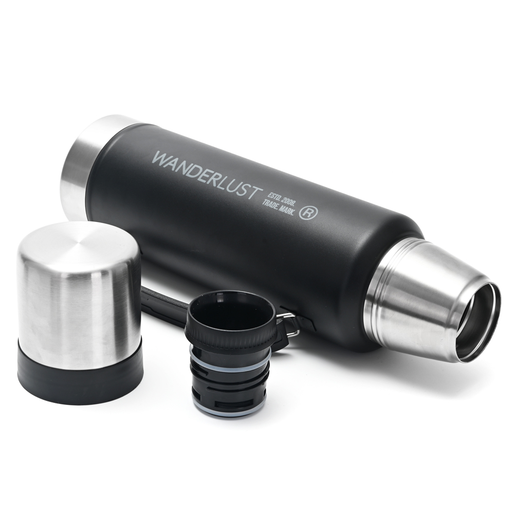 TERMO ACERO WANDERLUST NEGRO 1.3LTRS C/MANIJA