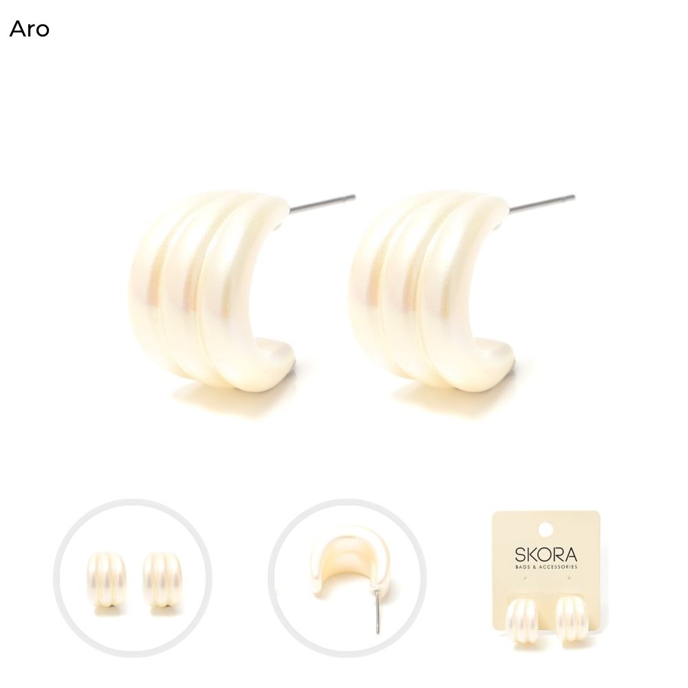 ARO GOTA TEXTURADA NACARADA PASANTE X PAR