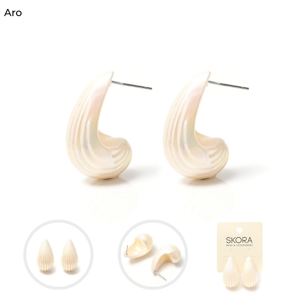 ARO GOTA TEXTURADA NACARADA PASANTE X PAR