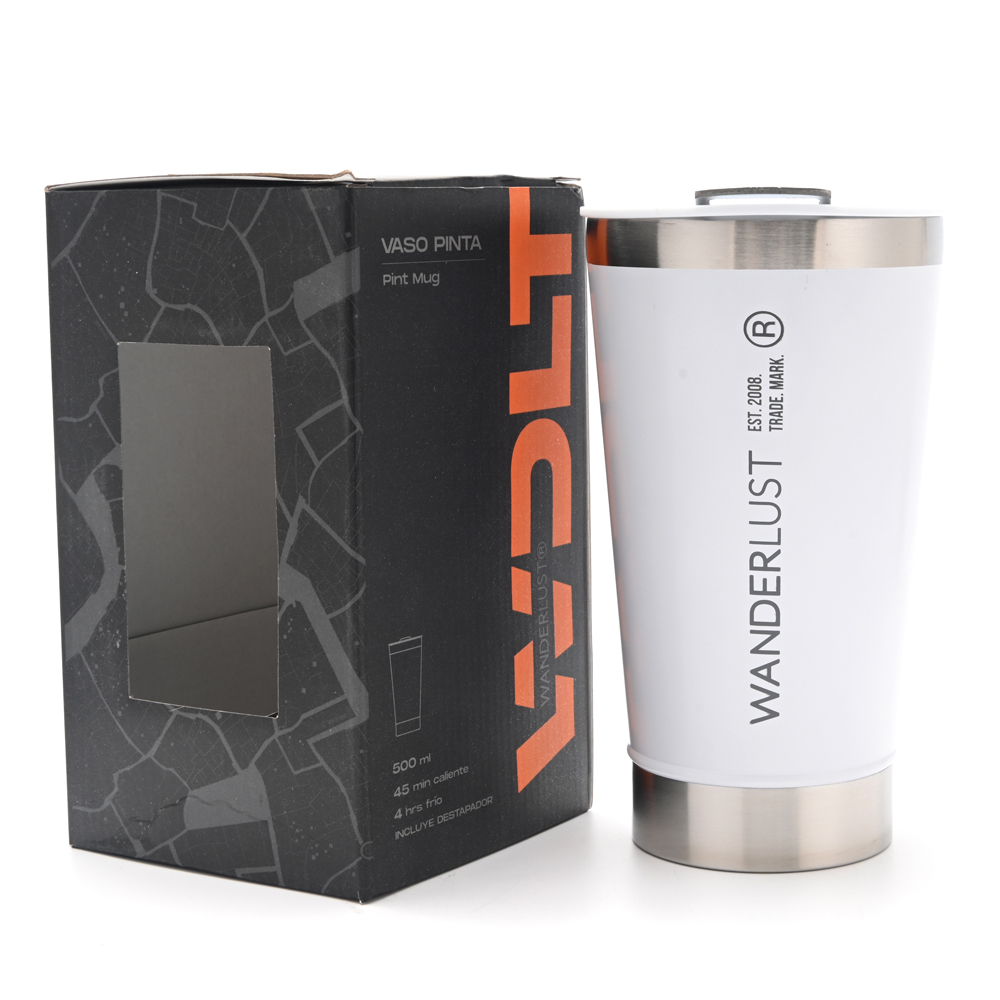 VASO PINTA TERMICO 500 ML WANDERLUST C/TAPA Y DESTAPADOR